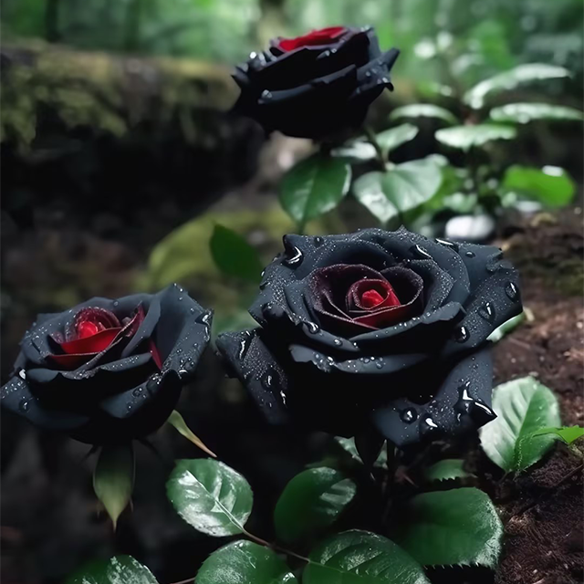 RARE BLACK RED ROSE FLOWER SEEDS