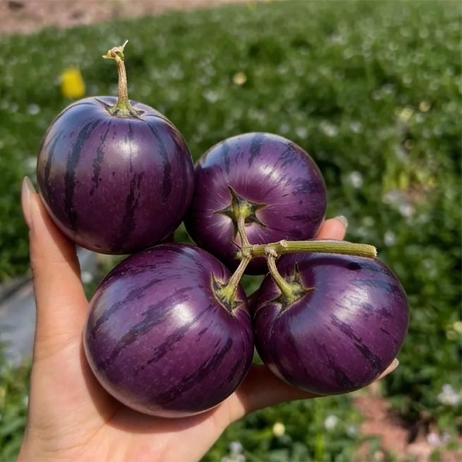 Harvested ripe Purple Pepino fruit
