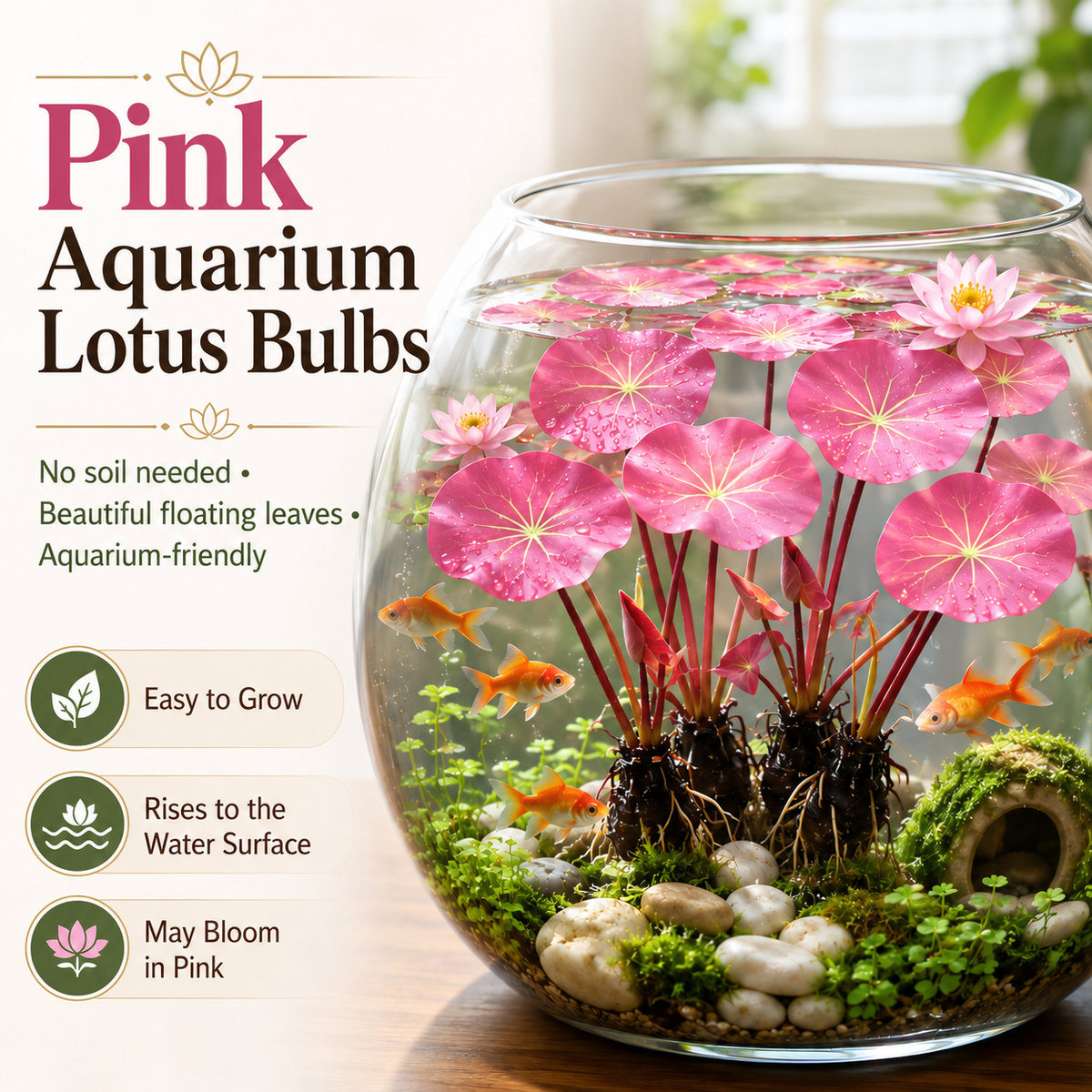 🐟Hydroponic red lotus roots☘️ Turn Your Aquarium into a Living Garden