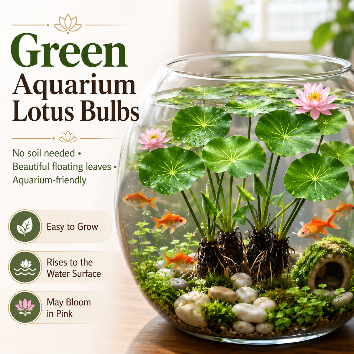 🐟Hydroponic red lotus roots☘️ Turn Your Aquarium into a Living Garden