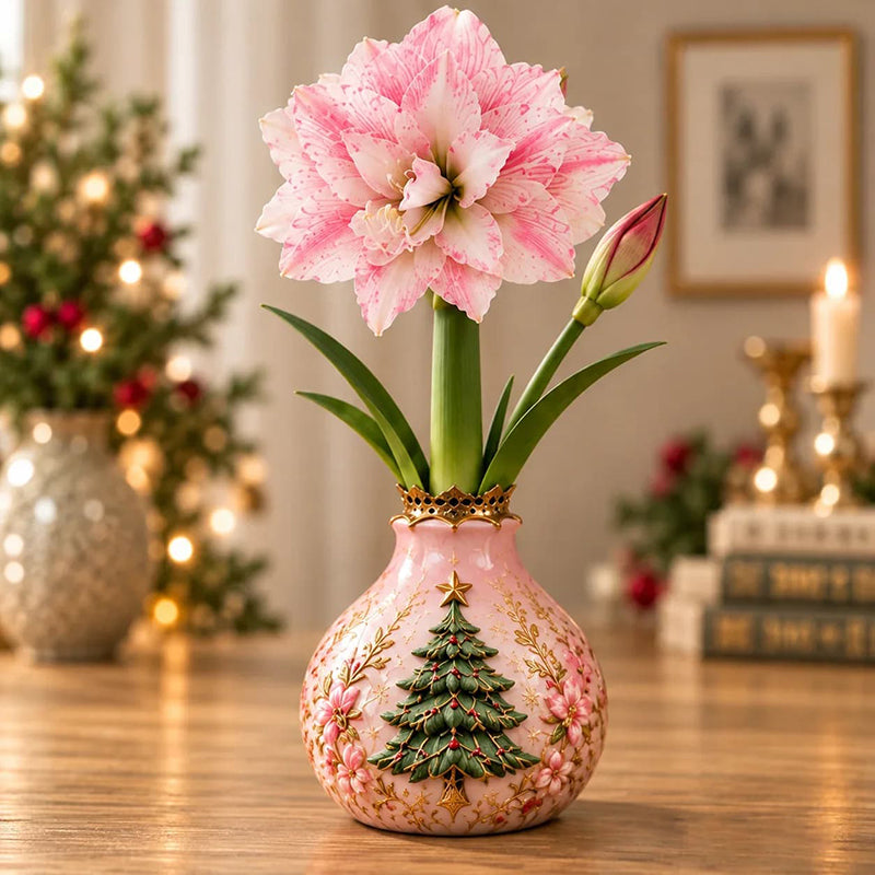 🎄🌺 Holiday Waxed Amaryllis Bulbs – No Soil, No Water, Just Watch Them Bloom